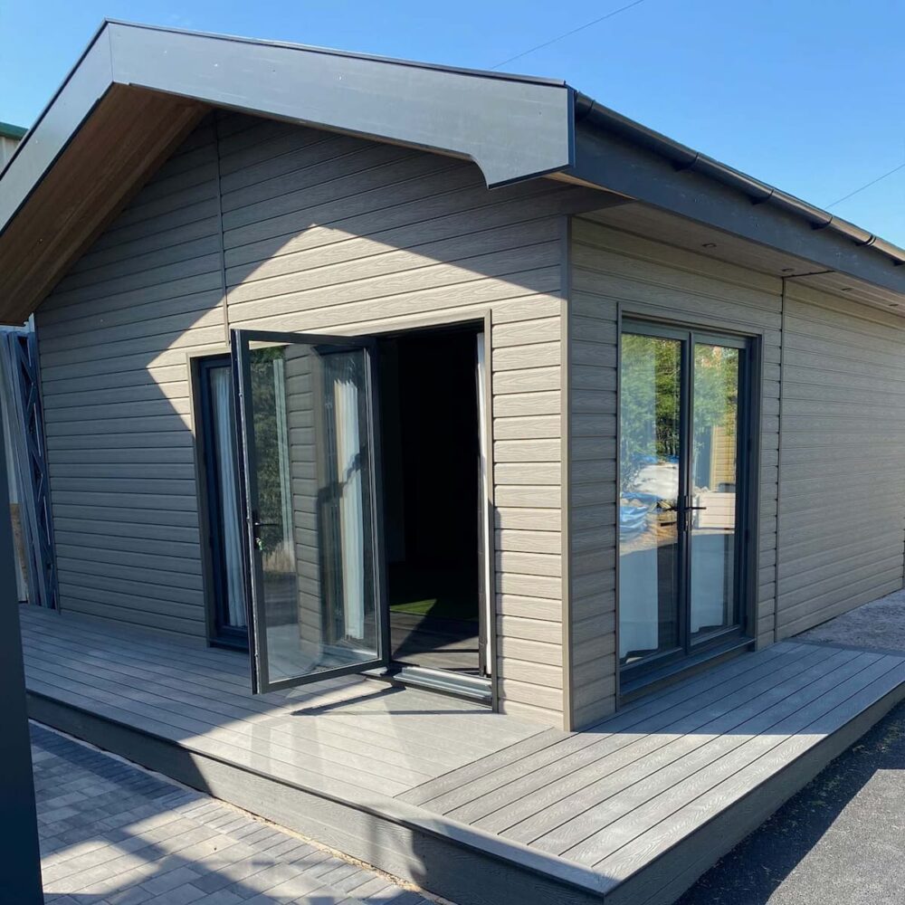 grey outdoor garden building